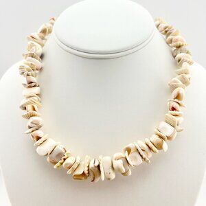 Vintage Conch Shell Chunky Beaded Collar‎ Necklace Beach Coastal